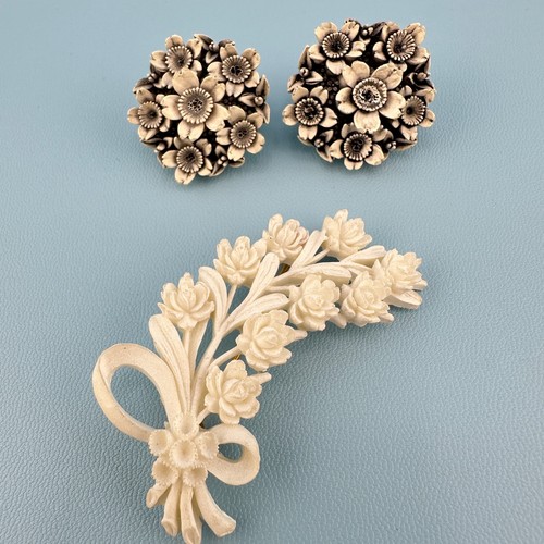 Vintage carved celluloid - carved,