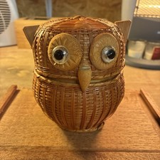 Owl - Wicker Rattan Basket -