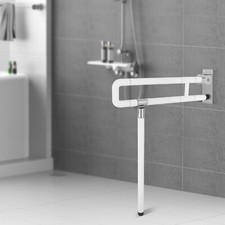 Safety Hand Rail Drop Down Fold Up Disabled Grab For Bath Bathroom Toilet Bar