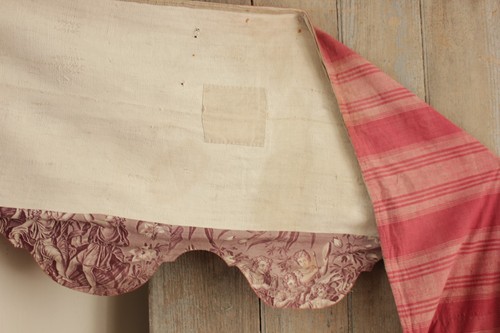 Valance red ticking furnishing