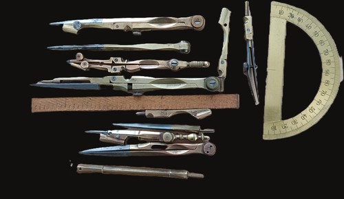 Antique brass metal drafting - metal,