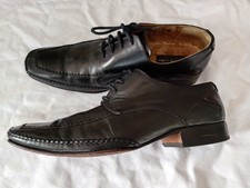 Loake design mens shoes Uk 7 black leather square toe VGC
