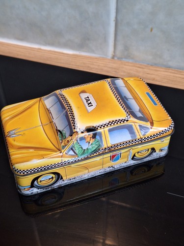 Vintage car shaped soap - soap, tin