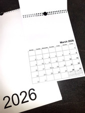 Blank Calendar to Customise -  2026 -  A3, A4 or Slimline