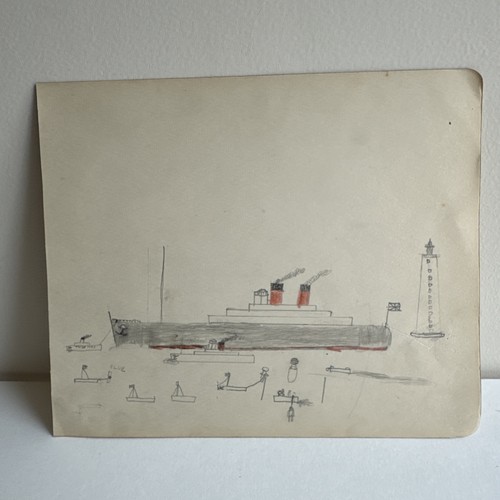 Original 1940s folk drawing - 1940s,