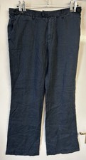 FullCircle Women’s Navy Linen Wide Leg Trousers Waist 36” & Inside Leg 32”