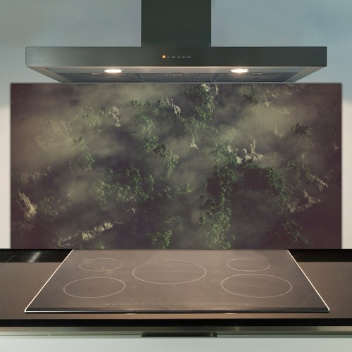 Glass kitchen splashback - splashback, tile