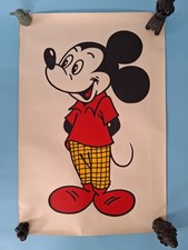Walt Disney Mickey Mouse 1950s Silk Screen Poster Original Vintage