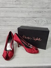 Phase Eight Red Satin Peep Toe