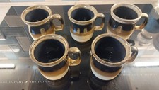 Set Of 5 Winchcombe Pottery Brown Glazed Stoneware Mugs
