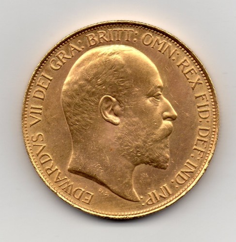 1902 gold five pounds edward - gold, pounds,