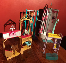 BARBIE DOLL: SHOWER, VET PLAYSET, BABY CHANGING, GYMNASTICS TEAM STACIE - SPARES