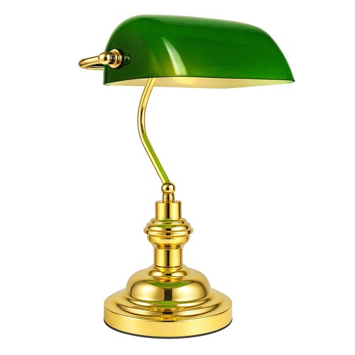 Retro bankers desk lamp brass - retro,