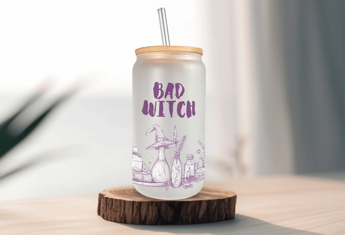 Bad witch frosted - glass, w/