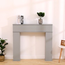 Wooden Fireplace Console Grey