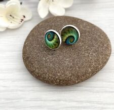 Ammonite Fossil Print Small Stud Earrings 