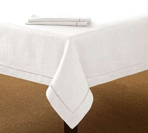 White cotton hemstitch - white,