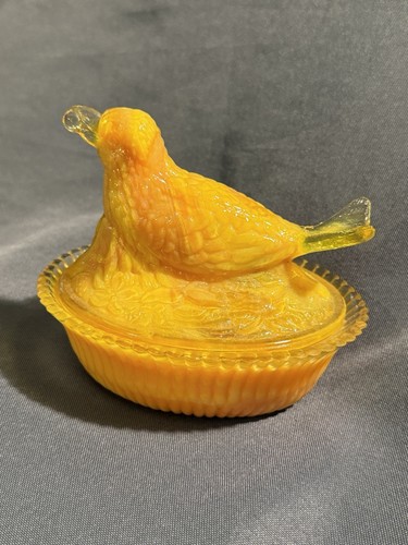 Vintage yellow orange slag - yellow,