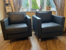 Pair of Grey Leather Chairs