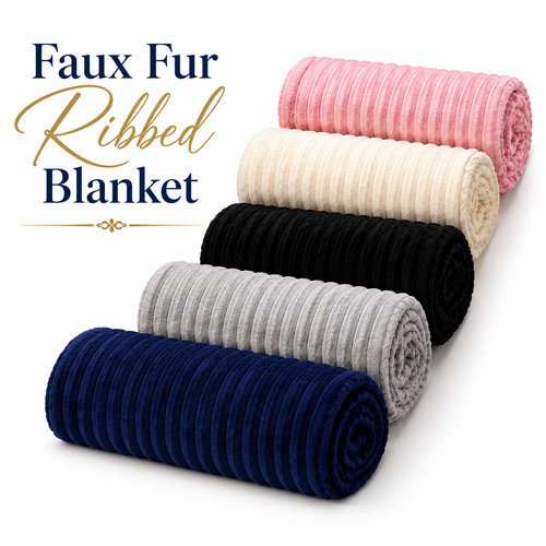Ribbed faux fur - fur, throw