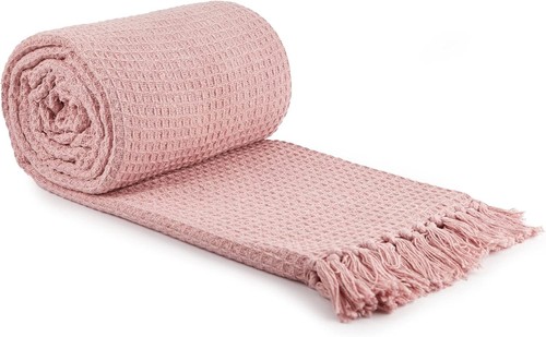 Throw over blanket - over, blush