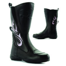 Blytz Leather Waterproof Women's Ladies Motorcycle Boots Black Pink