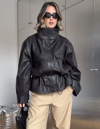 Studio black leather - h&m,