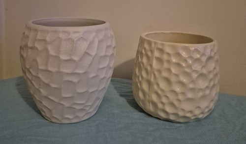 Pair textured ceramic - ceramic, plant