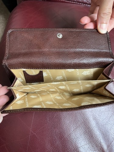 Vintage brown leather purse - leather,