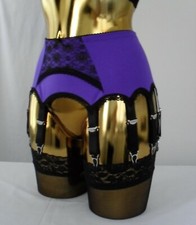 XL 14 Strap Purple Lycra Black