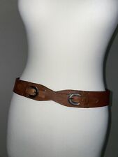 Regent Belt Co Double Crossover Buckle Brown Leather 34 85 Unusual
