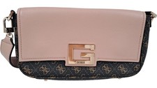 Guess Crossbody Shoulder Bag Logo Print Pink Black T2540 D92