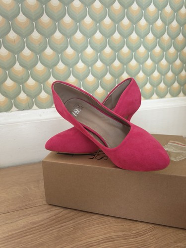 Fushia pink suede stilleto - suede,
