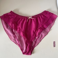 Freya Pink Spotty Frilly Knicker Size L (will fit UK 16)
