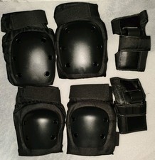 Protective Pads Knee Elbow Wrist Extreme Sports Skating Black Adult Large