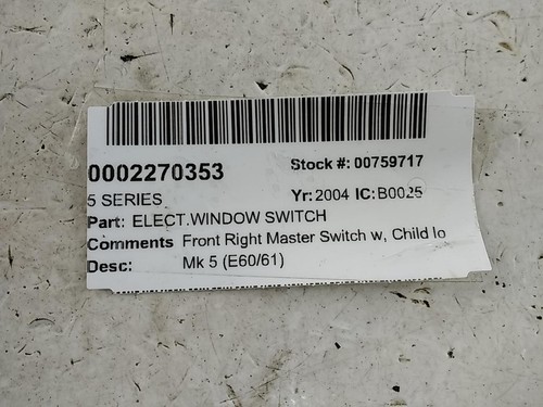 Bmw series window switch - series,