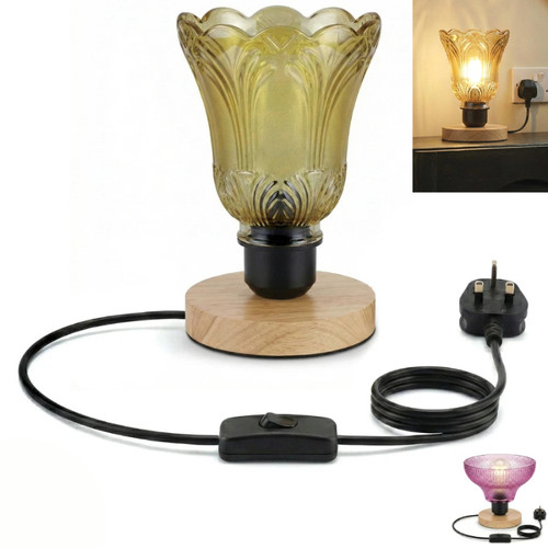 Wood base table lamp - wood,