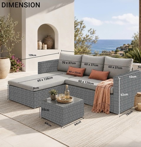 Patio sofa set piece - set, 2-piece