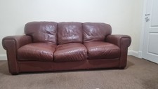 Dark Brown Leather 3 Seater
