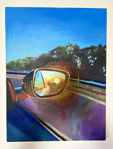 Road sunset landscape painting - landscape,