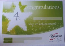 Slimming World 4 Stone Award Certificate  NO STICKER