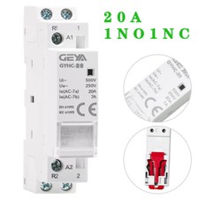 2 Pole 20A Din Rail Mount Relay Module 1NO 1NC Electrically Isolated Contactor
