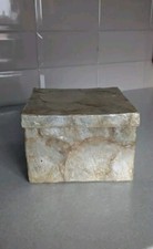 Capiz Shell Lidded Box, Gold/Champagne Colour