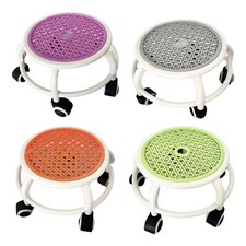 Low Pulley Round Roller Seat Wheels Stool For Pedicure Barber Shop Kitchen