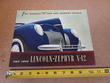1939 Lincoln Zephyr V12 sales brochure 6pg ORIGINAL literature sedan coupe