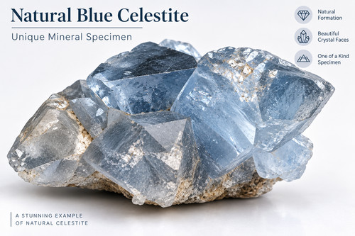 Natural blue celestite - natural,