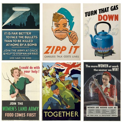 Wwii propaganda posters set - propaganda,