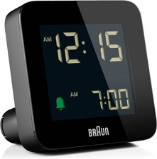 Braun Digital Alarm Clock with Snooze, negative LCD Display, Quick Set, Cresc...