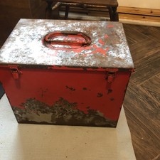 Strap Storage Box Trailer Truck Lorry Van Old Bosch Metal Tool Box