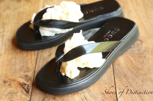 Gucci black leather - black, sandals